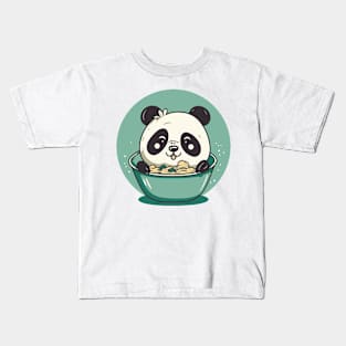 Cute Panda Eating Kids T-Shirt